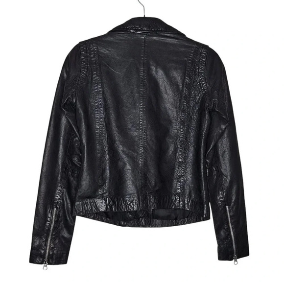 Madewell Washed Leather Jacket‎ Black Moto Biker Size XS - Picture 11 of 16